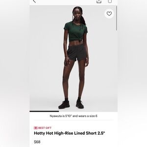 Lululemon Hotty Hot High-Rise Lined Shorts in Black Size 6
